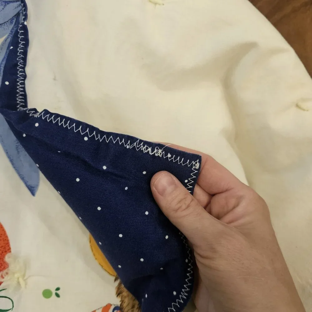 VTG 90s Teddy Bear Baby Quilt Blanket‎ Family Tea Party Blue